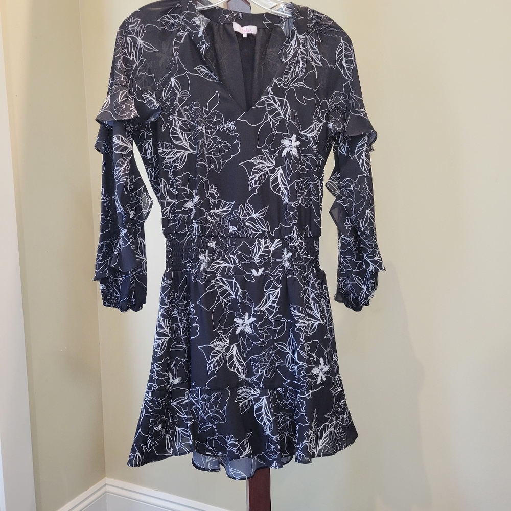 Parker Floral Black Dress